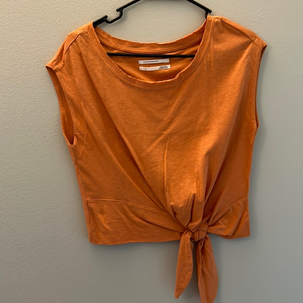 Anthropologie short Sleeve top, awesome orange, XS